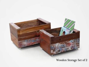 Wooden Storage Box Set of 2
