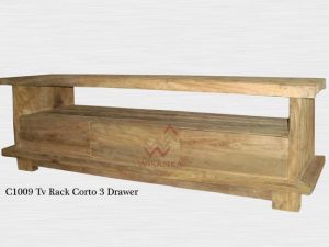 Tv Rack Corto 3 Wooden Drawers