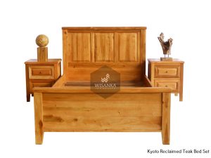 Reclaimed Teak Bed Furniture | Kyoto Reclaimed Teak Bed Set Jepara Wooden Furniture