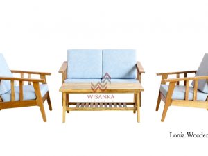 Lonia Wooden Living Set