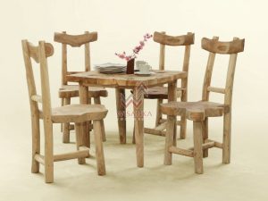 reclaimed wood round dining table