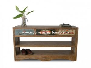 Shoe Rack 3 Drawer with 2 shelf Reclaimed Teak